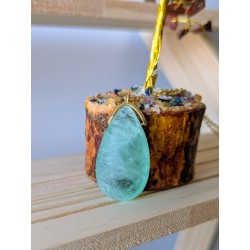 Pendentif goutte- Fluorine verte