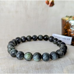 BRACELET BOULE 08MM LABRADORITE NOIRE