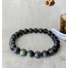 BRACELET BOULE 08MM LABRADORITE NOIRE