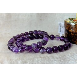 BRACELET BOULE 08MM AMÉTHYSTE BRÉSIL
