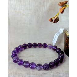 BRACELET BOULE 08MM AMÉTHYSTE BRÉSIL