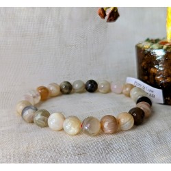 BRACELET BOULE 08MM PIERRE DE LUNE