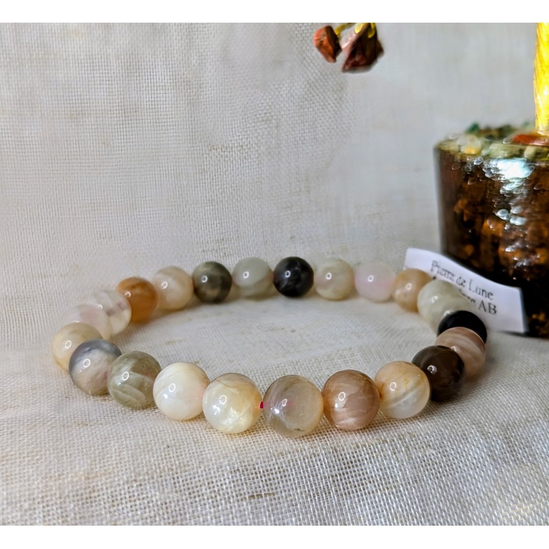 BRACELET BOULE 08MM PIERRE DE LUNE BRACELET BOULE 08MM PIERRE DE LUNE