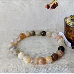 BRACELET BOULE 08MM PIERRE DE LUNE