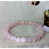 BRACELET BOULE 08MM QUARTZ ROSE