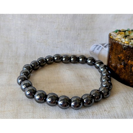 BRACELET BOULE 08MM HÉMATITE