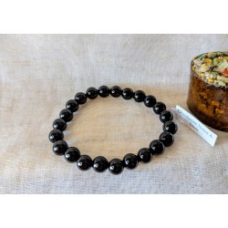 BRACELET BOULE 08MM OBSIDIENNE NOIRE