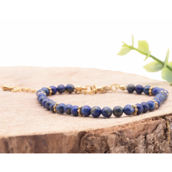 BRACELET HALO DORÉ LAPIS LAZULI