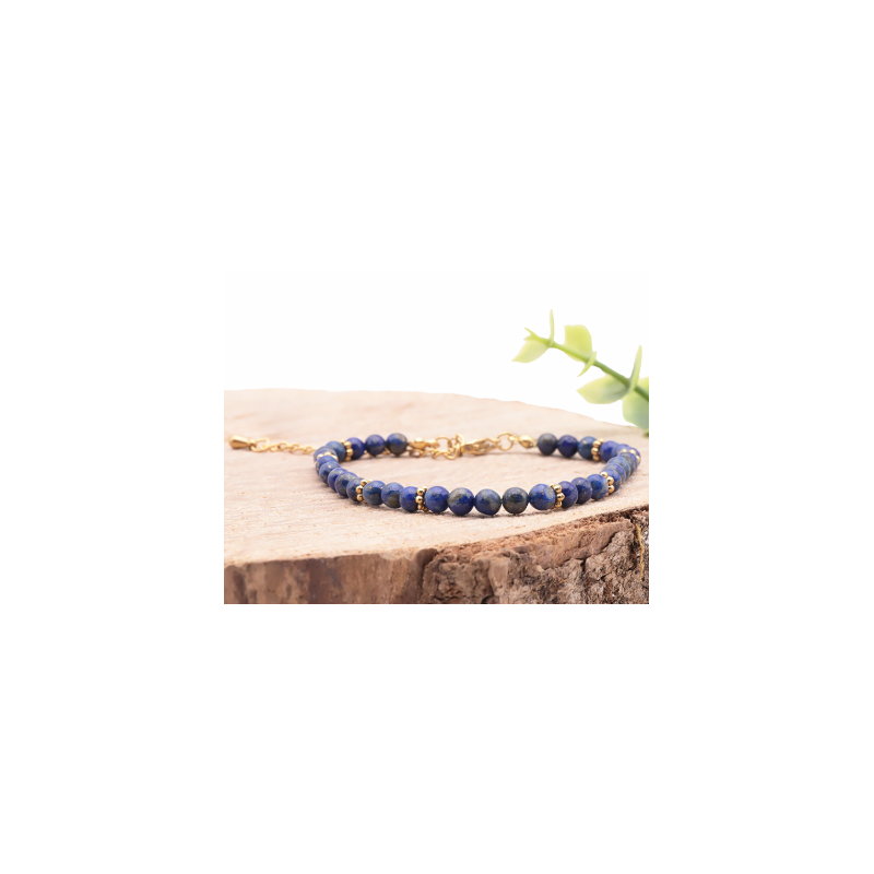 BRACELET HALO DORÉ LAPIS LAZULI