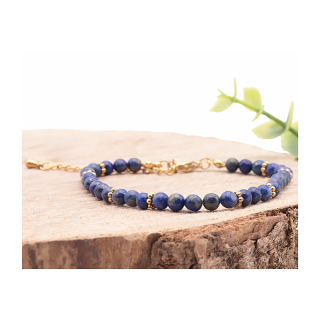 BRACELET HALO DORÉ LAPIS LAZULI