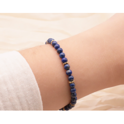 BRACELET HALO DORÉ LAPIS LAZULI