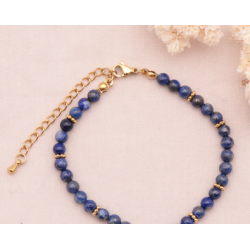 BRACELET HALO DORÉ LAPIS LAZULI