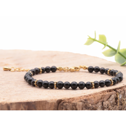 BRACELET HALO DORÉ ONYX