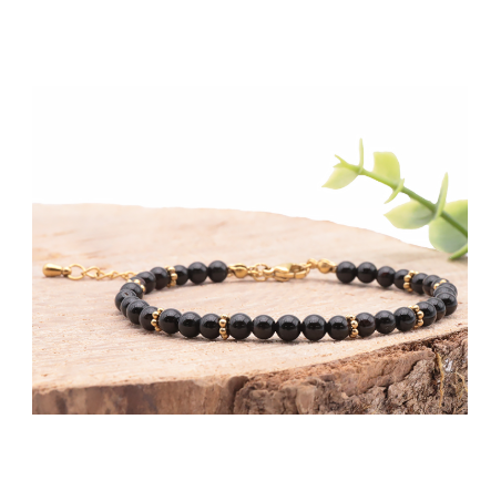BRACELET HALO DORÉ ONYX