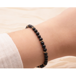 BRACELET HALO DORÉ ONYX