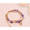 BRACELET HORUS DORÉ AMÉTHYSTE