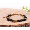 BRACELET HORUS DORÉ OBSIDIENNE NOIRE